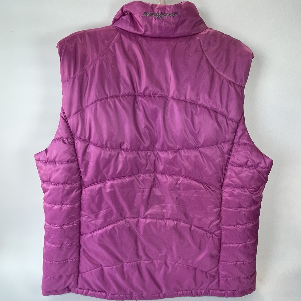 Zeroxposur Women's Quilted Puffer Zip Up Outwear Hiking Fushia Jacket Vest Sz 1X - Picture 2 of 9